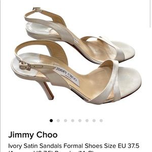 Jimmy Choo Ivory Satin Slingback Sandal